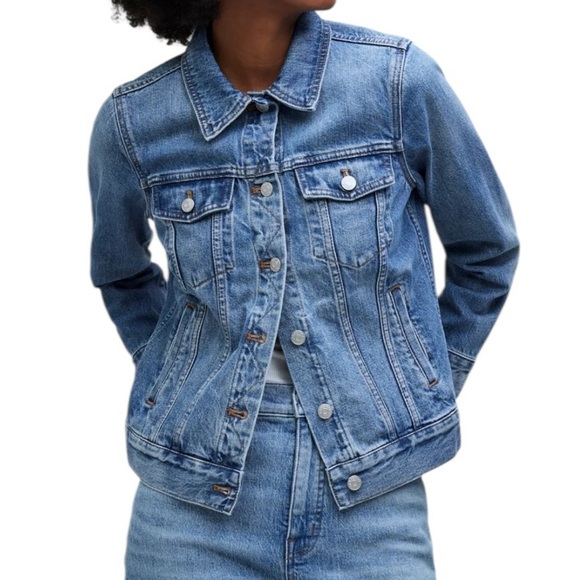 Madewell The Jean Jacket in Medford Wash Denim Trucker Jacket Size XS - Picture 1 of 13